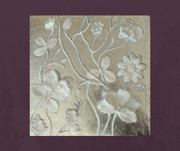 花牆藝術 3d 淺浮雕 銀色藝術作品 白色和銀色牆壁藝術