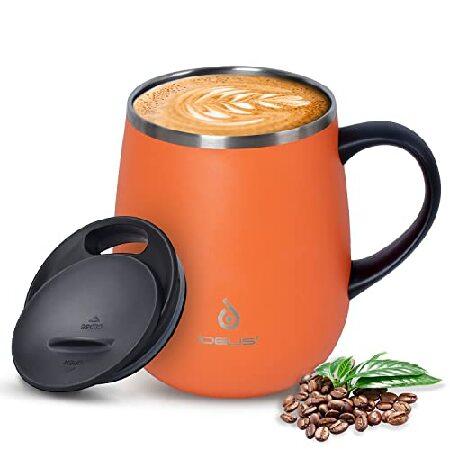 特別価格Ideus 16 oz Insulated Coffee Mug with Handle and Lid, Double Wall Stainless Steel Vacuum Insulated Tumbler Cup, Travel Coffee Cup Ther並行輸入