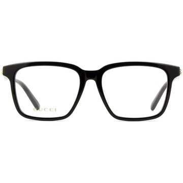 GUCCI | 紅綠織帶標誌方框眼鏡 |學院黑