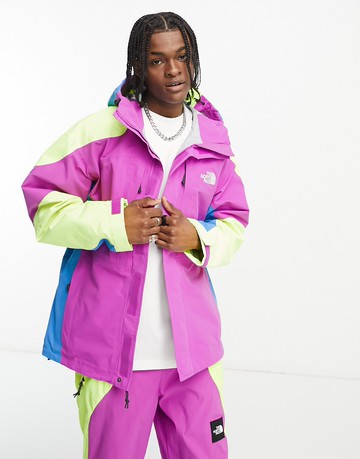 The North Face NSE Carduelis 3L DryVent waterproof jacket in purple and yellow
