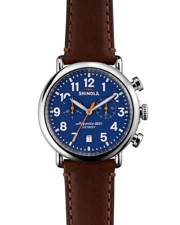 Men's 41mm Runwell Chrono Watch, Dark Brown/Blue