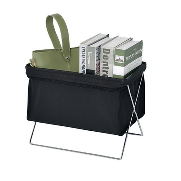 洋亦 黑色摺疊收納籃置物籃 折疊雜誌架 整理箱 收納袋