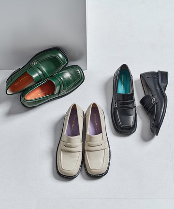 縫線方頭中跟樂福鞋 (31303)