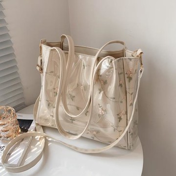 大容量包包女秋冬2025新款時尚透明果凍托特包流行爆款通勤單肩包