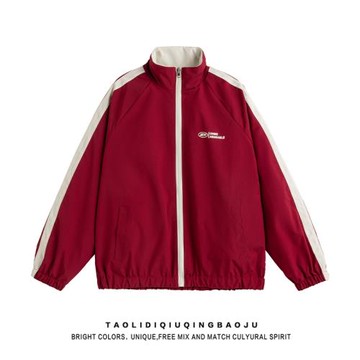 雙面穿防水立領沖鋒衣女秋季2026新款情侶寬松休閑運動夾克外套潮