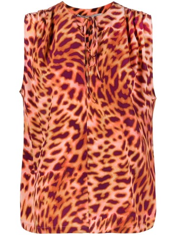 Stella McCartney - animal-print sleeveless blouse - women - Silk - 38 - Pink