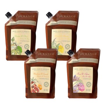DURANCE朵昂思 精油馬賽液態皂補充包(500ml)-馬鞭草奇異果/玫瑰番紅花/檸檬薄荷/青檸石榴-公司貨