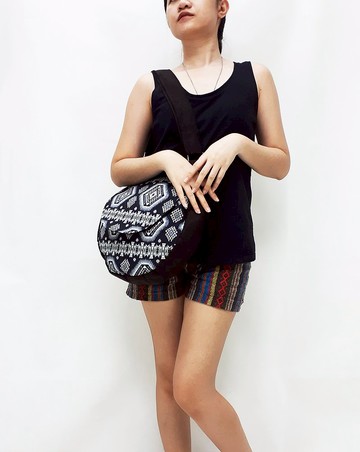 單肩包女士單肩包手工包棉袋編織袋