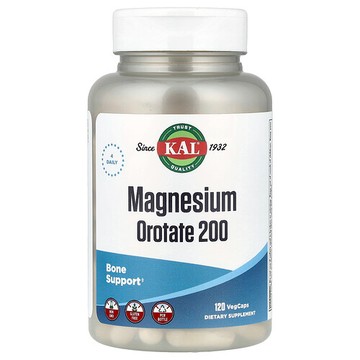 KAL, 乳清酸鎂 200，120 粒素食膠囊（每粒膠囊 50 毫克）