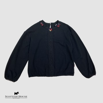 【SCOTTISH HOUSE】經典黑蕾絲長袖棉TCFT21290