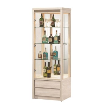 文創集 葛莫卡2.2尺二門二抽高展示櫃-66x40x182cm免組