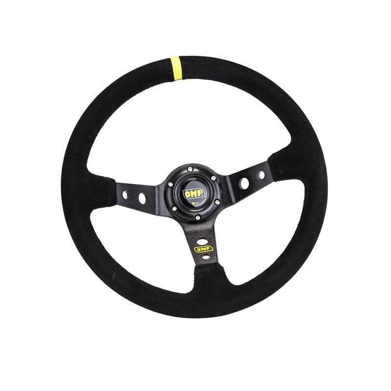 OMP ステアリング WRC レザー レッドステッチ Φ35 ほぼ未使用 OMP ステアリング OD1980-071 WRC ブラック レザー イエロー