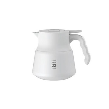 HARIO V60 VHSN系列雙層真空不鏽鋼保溫咖啡壺PLUS 02 600ml(2~5杯)-白色VHSN-60-W 咖啡分享壺 真空壺 冷熱皆可