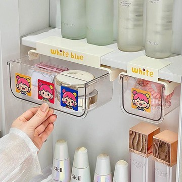 🛒臺灣24h🌳衛生間化妝品收納盒卸妝棉籤口紅透明置物架鏡櫃下抽屜式收納神器