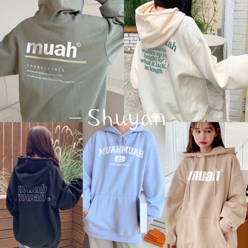 【台現】Muahmuah 帽t 新款 大學T 刷毛 帽踢  muah muah 韓國代購