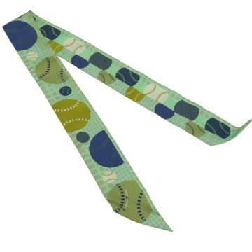 【二手名牌BRAND OFF】HERMES 愛馬仕 綠色 絲綢 絲巾 Twilly