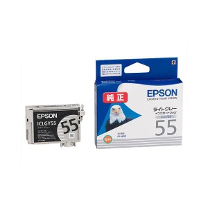 （まとめ） エプソン EPSON インクカートリッジ ライトグレー ICLGY55 1個 〔×4セット〕〔代引不可〕