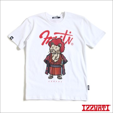 IZZVATI-武士熊夜光短T-黑/白