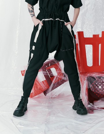 解構多口袋切線低檔褲