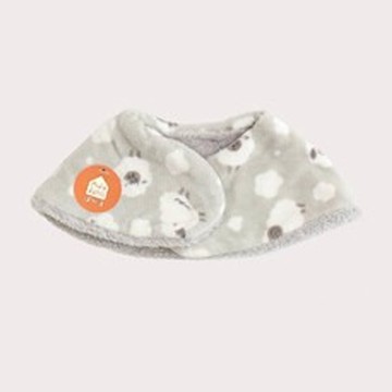 日本 AUBE - 2WAY毛茸茸保暖圍脖(親子通用款)-綿羊-淺灰 (12~17x78cm)