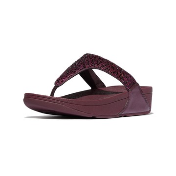 FitFlop LULU 水鑽混合夾腳涼鞋-女(金屬李子色)
