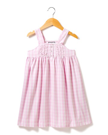 Kid's Charlotte Gingham Ruffle Sleeveless Nightgown, Size 6M-14