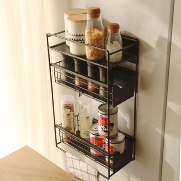 磁吸冰箱置物架側收納側壁掛架多功能廚房紙巾架保鮮膜收納架掛桿