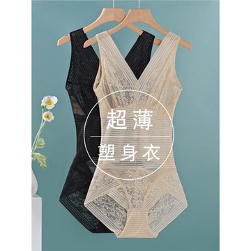 超薄塑身衣夏款收腹束腰塑形后脫式冰絲無痕夏天連體束身美體內衣
