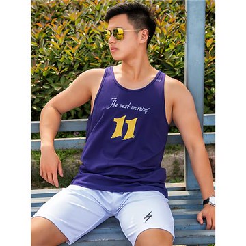 背心男純棉圓領無袖運動休閑健身彈力時尚春夏修身汗背心男士潮牌