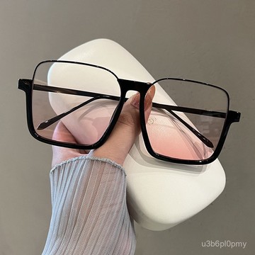 👓近視眼鏡👓【腮紅眼鏡】韓版復古大框眼鏡鏡女 網紅方形 眼鏡 高級感 下半框 眼鏡 平光眼鏡