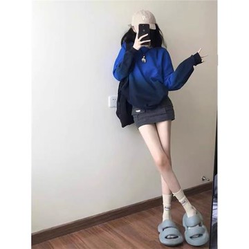 漸變色多巴胺穿搭超好看長袖t恤