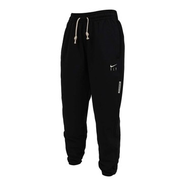 NIKE 女縮口運動長褲-DRI-FIT 休閒 慢跑 DA6466-010 黑白