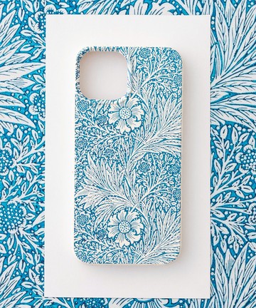 威廉莫里斯設計iPhone13mini PBAT生物可分解環保手機殼 湛藍