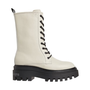 CALVIN KLEIN FLATFORM MID LACEUP BOOT 米白色女款鞋子