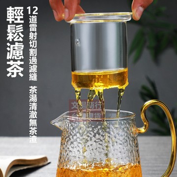 【隔日到貨 嘉義現貨】 耐熱、耐煮玻璃茶壺  錘紋玻璃茶壺 冷熱沖茶器 泡茶 沏茶 玻璃壺 水壺 濾茶壺 花茶壺
