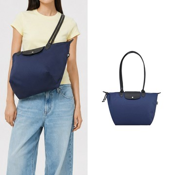 [平輸版]LONGCHAMP  LE PLIAGE ENERGY系列再生尼龍長把肩背/斜背包(海軍藍)真品平輸