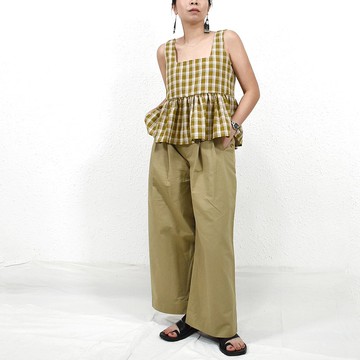 Ellie Tank- Khaki Plaid 大氣方領寬鬆背心