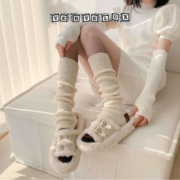 两件9.9折🔥臺灣出貨🔥可開發票✅秋冬新款羊毛襪套辣妹百搭純色堆堆襪 寬鬆腿套ins韓國網紅疊穿