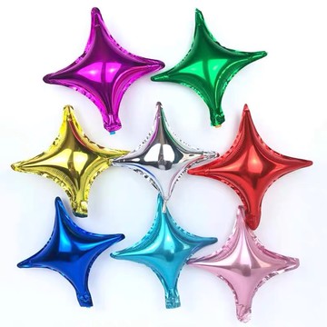 🌸可娜的夢想角落🌸[現貨]【10吋 四角星星系列】🌟🌟生日氣球佈置 星星氣球 派對氣球 寶寶周歲慶祝 鋁箔氣球🌟🌟