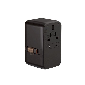 T100L 100W 八合一自帶伸縮線旅用萬國轉接頭 英規/歐規/澳規 附收納袋 黑色