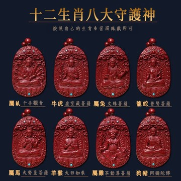 【神明過爐🙏】隔日到貨 硃砂十二生肖本命佛吊墜 男女款 硃砂八大守護神項鏈 本命年 守護神 護身符 轉運項鍊 交換禮物