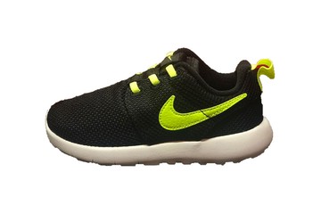 TD NIKE ROSHE ONE RUNNING SHOES BLACK/GREEN