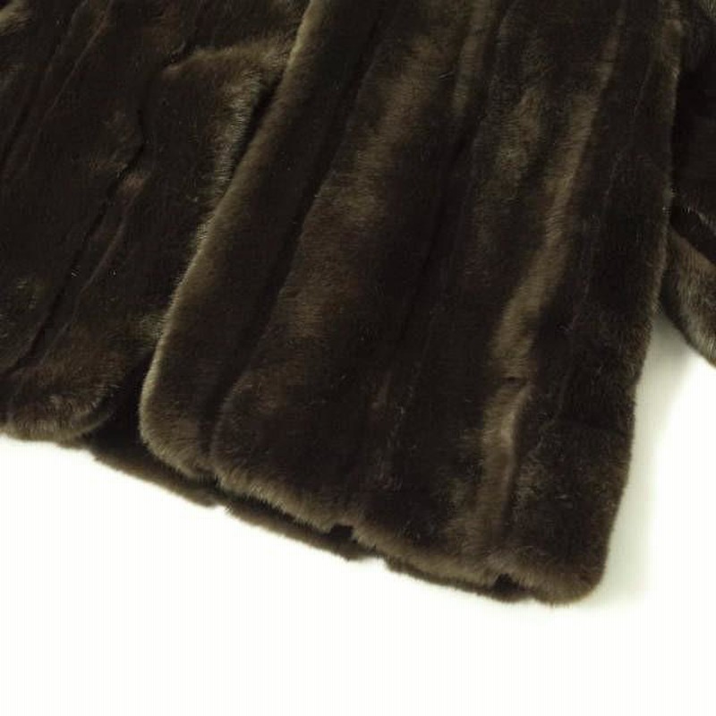 6 ROKU BEAUTY&YOUTH UNITED ARROWS ロク ビューティーアンドユース ユナイテッドアローズ FAKE MINK FUR COAT フェイクミンクファーコート 8625-151-0092 36 ダークブラウン アウター【6 ROKU BEAUTY&YOUTH UNITED ARROWS】