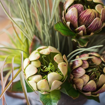 掬涵 蓮花頭仿真植物菜薊 果實花藝綠植花材 裝飾擺件東方佛陀