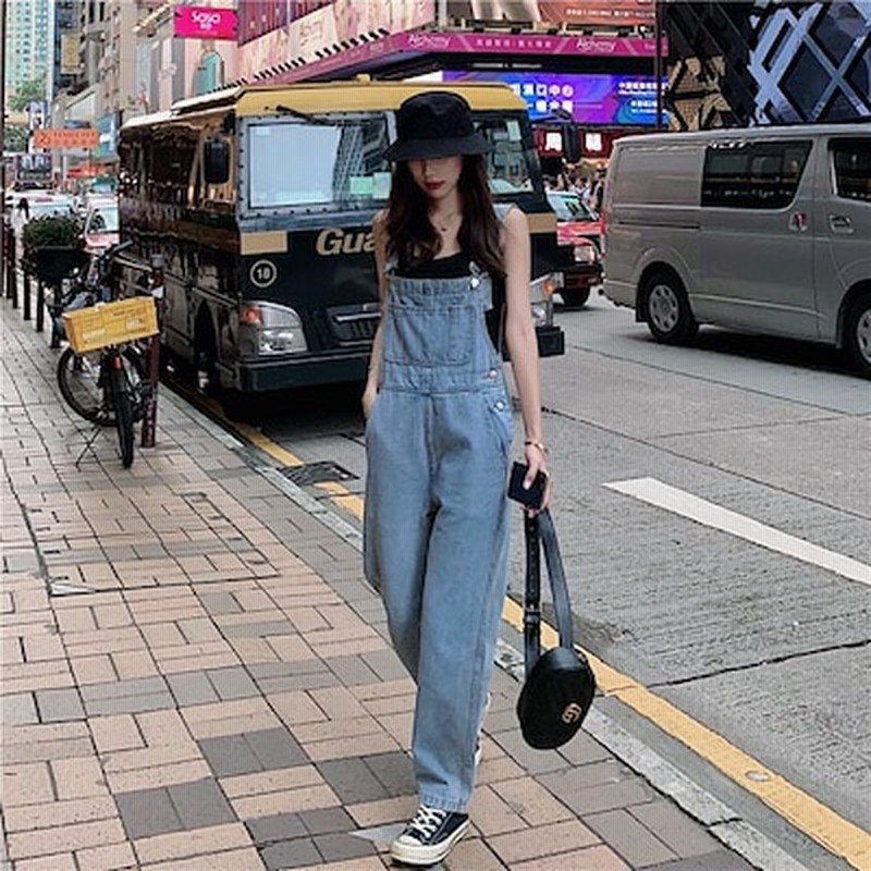 キャンパスファッション デニム ジーンズ サロペット パンツ レディース 9分丈 サスペンダー 通販 Lineポイント最大1 0 Get Lineショッピング