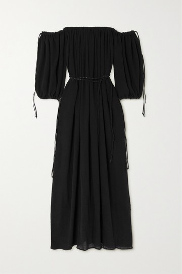 Caravana - + Net Sustain Kikab Off-the-shoulder Cotton-gauze Maxi Dress - Black - One size