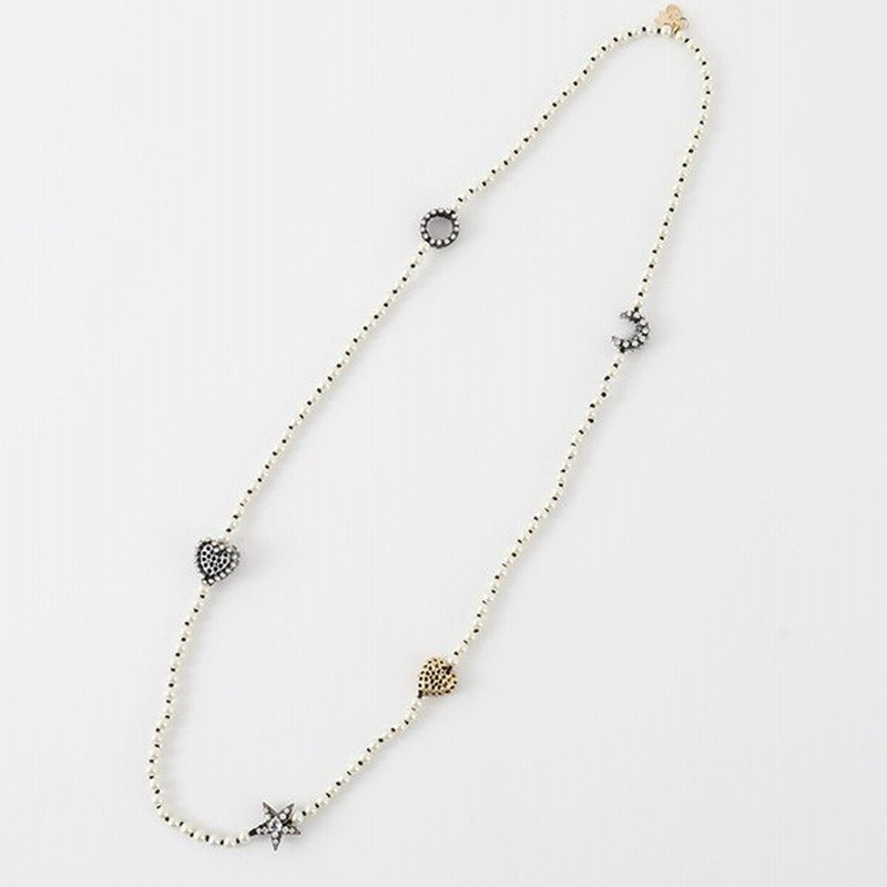 Rada ラダ C 3861 ハート スター ムーン モチーフ ネックレス ビジュー クリスタルガラス パール アクセサリー Cream カラー パールホワイト他 通販 Lineポイント最大0 5 Get Lineショッピング
