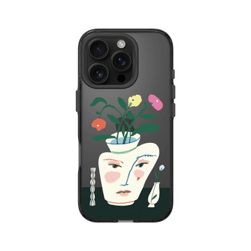 iPhone 16 Pro Clear 酷墨灰 - Livia Fălcaru - 花瓶有張臉