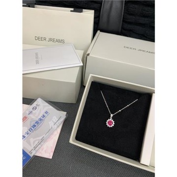 意大利DEER純銀項鏈女培育紅寶石項鏈吊墜2025年新款 送閨蜜禮物