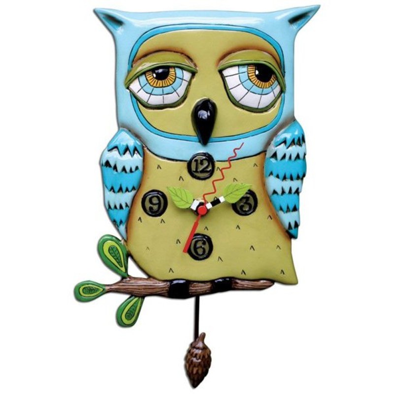 Allen Designs アレン・デザイン 老フクロウの振り子時計 Old Blue Owl